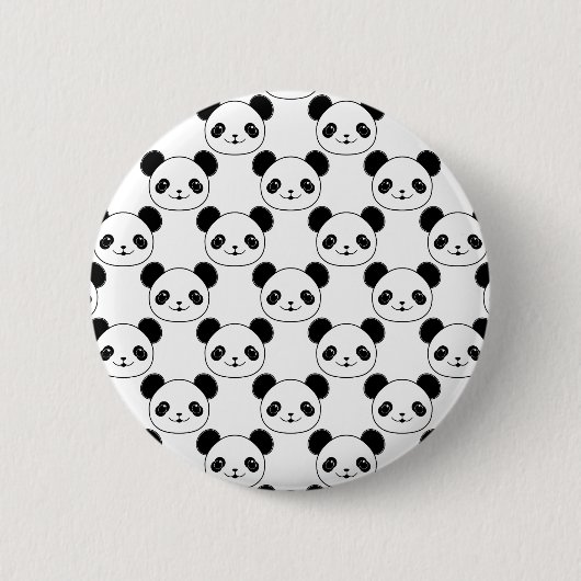 Kawaii Panda-patroon in zwart-wit Ronde Button 5,7 Cm (Voorkant)