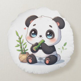 Kawaii Panda Pillow Rond Kussen