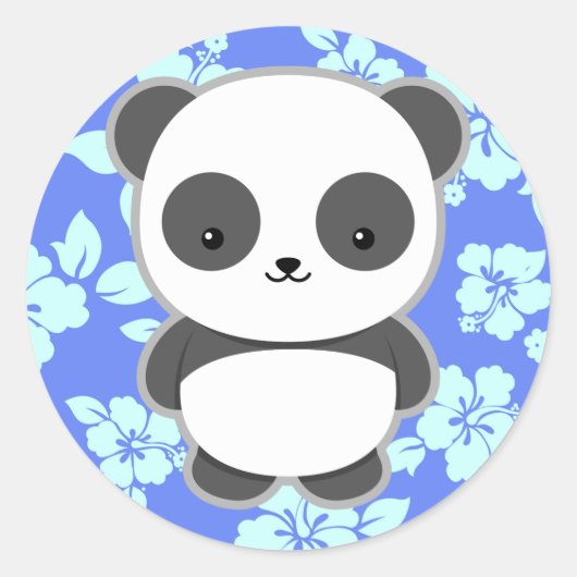 Kawaii Panda Ronde Sticker (Voorkant)