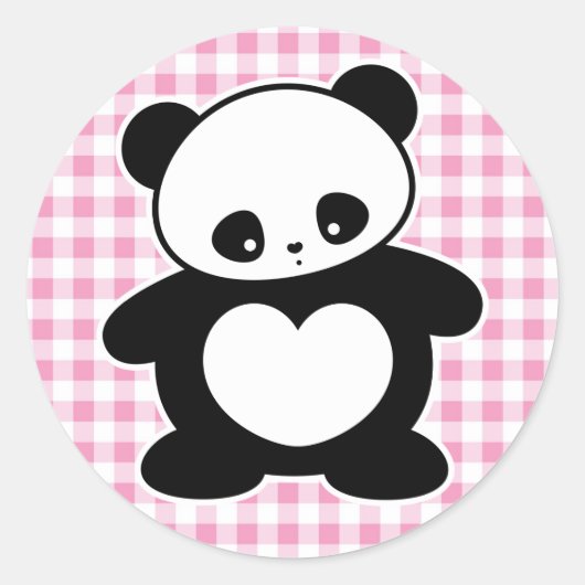 Kawaii panda ronde sticker (Voorkant)