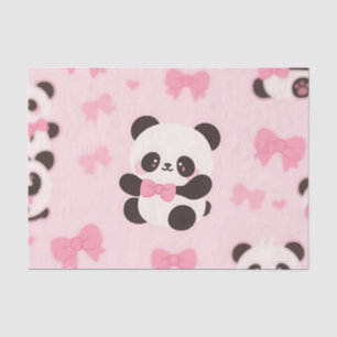 Kawaii Panda Roze Strik Patroon Tissuepapier
