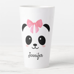Kawaii panda schattig gepersonaliseerd latte mok