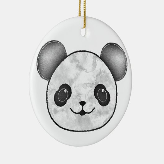 Kawaii Panda tekening in zwart en wit Keramisch Ornament (Rechts)