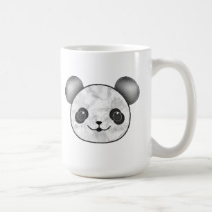 Kawaii Panda tekening in zwart en wit Koffiemok
