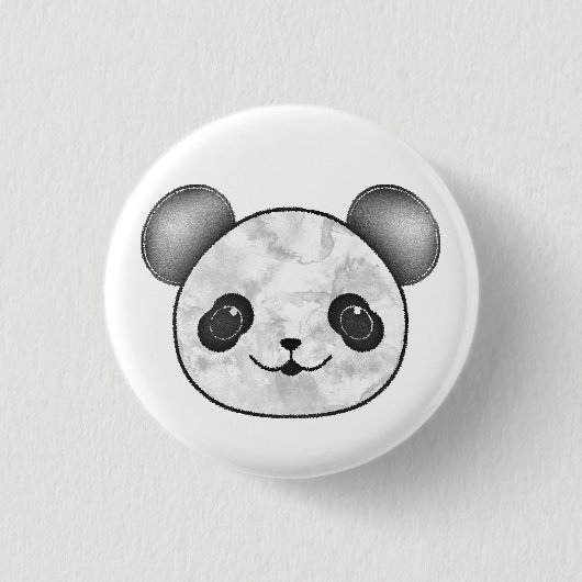 Kawaii Panda tekening in zwart en wit Ronde Button 3,2 Cm (Voorkant)