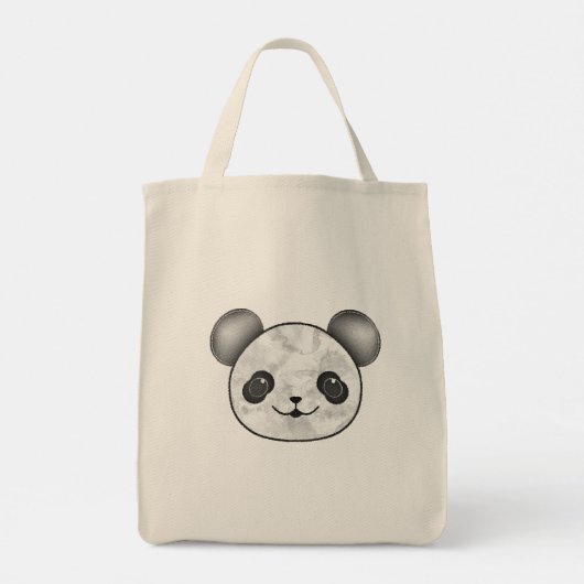 Kawaii Panda tekening in zwart en wit Tote Bag (Achterkant)