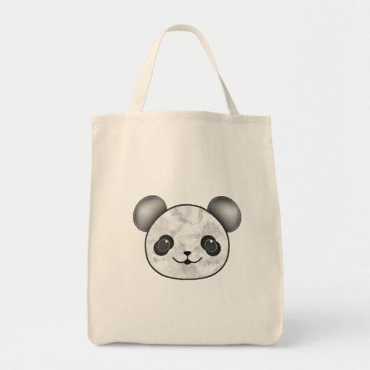 Kawaii Panda tekening in zwart en wit Tote Bag (Voorkant)