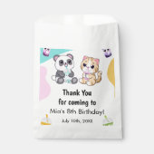 Kawaii Panda & Tiger Bubble Tea Kinderen Verjaarda Bedankzakje (Voorkant)