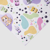 Kawaii Panda & Tiger Bubble Tea Kinderen Verjaarda Tissuepapier (Detail)