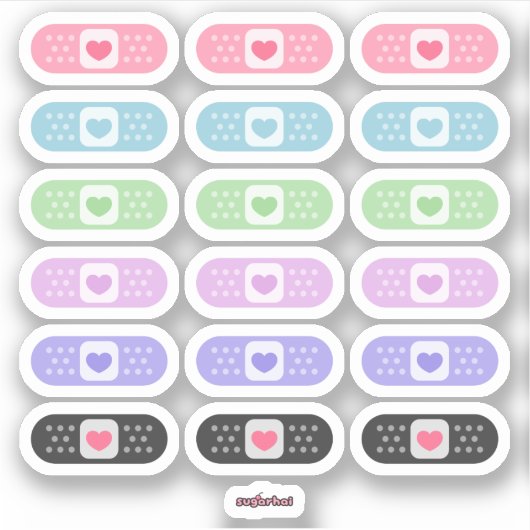 Kawaii Pastel Band Aid Sticker (Voorkant)