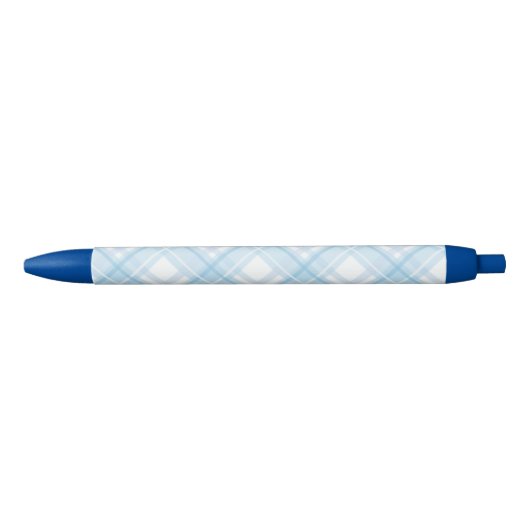 Kawaii Pastel Blue Plaid Pen (Voorkant)