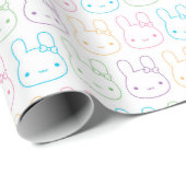 Kawaii Pastel Bunny Bows Cadeaupapier (Rol Hoek)
