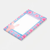Kawaii pastel Bunny Floral Memo Post-it® Notes (Schuin)