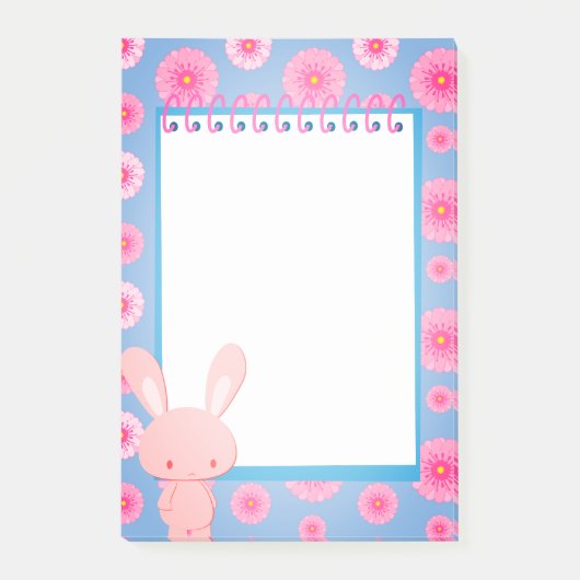 Kawaii pastel Bunny Floral Memo Post-it® Notes (Voorkant)