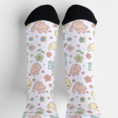 Kawaii Pastel Cats and Flowers Pattern Socks Sokken (Top)
