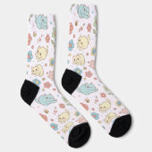 Kawaii Pastel Cats and Flowers Pattern Socks Sokken (Rechts)