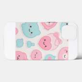 Kawaii Pastel Cute Faces Sticker Set – Pink & Blue Case-Mate iPhone Case (Achterkant (horizontaal))