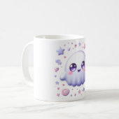 Kawaii Pastel Ghost Mok - Schattigee Halloween Cup (Voorkant links)