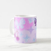Kawaii Pastel Girly 3D Coquette Bow Moon Mug (Devant gauche)
