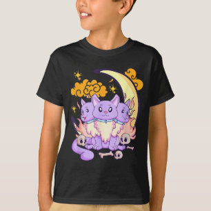Kawaii Pastel Goth Schattig Y 3 Hoofd Hond Hallowe T-shirt