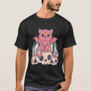 Kawaii Pastel Goth Schattige Griezeldemon Kat en S T-shirt