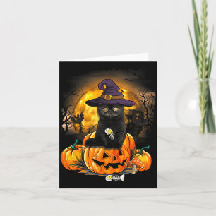 Kawaii Pastel Goth Y Halloween Zwarte Kat Heksenho Kaart