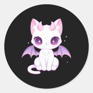 Kawaii Pastel Gothic Creepy Schattige Witchy Demon Ronde Sticker