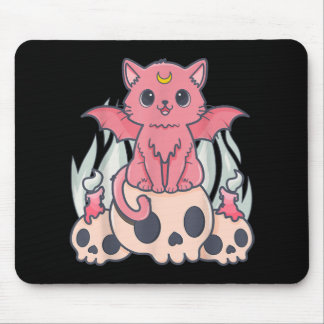 Kawaii Pastel Gothic Cute Creepy Demon Cat and Sku Muismat