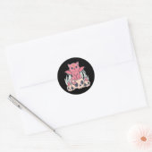 Kawaii Pastel Gothic Cute Creepy Demon Cat and Sku Ronde Sticker (Envelop)