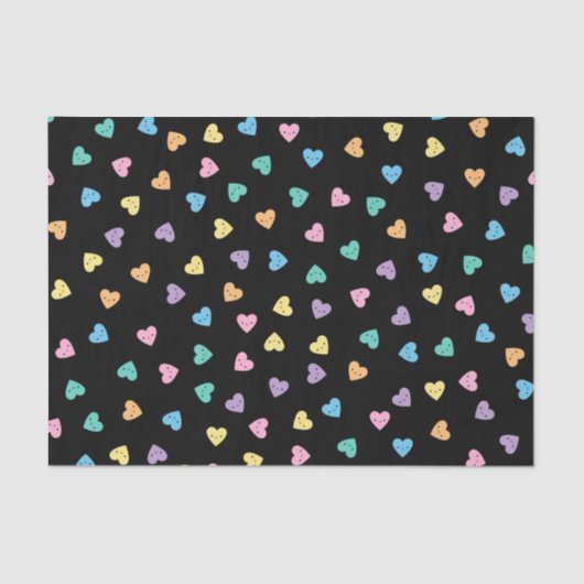 Kawaii Pastel Gothic Snoep Hearts Tissuepapier (Voorkant)