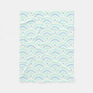 Kawaii Pastel Japans Seigaiha-patroon Fleece Deken