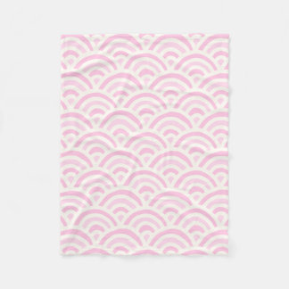 Kawaii Pastel Japans Seigaiha Patroon Fleece Deken