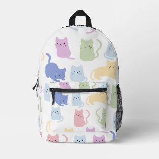 Kawaii Pastel Kat Patroon Gepersonaliseerde Rugzak