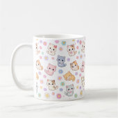 Kawaii Pastel Kittens and Flowers Pattern Mug Koffiemok (Links)
