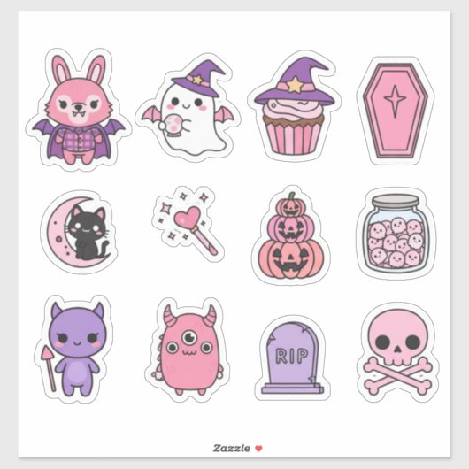 Kawaii Pastel Moonlight Magic Sticker Pack (Vel)