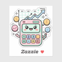 Kawaii Pastel Rekenmachine Financiën Student Stick
