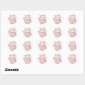 kawaii pastel roze cat Sticker (Vel)