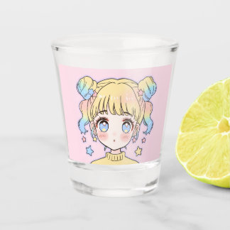 Kawaii Pastel Star Girl Portrait Shot Glas