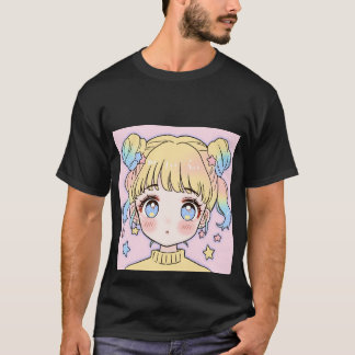 Kawaii Pastel Star Girl Portrait T-shirt