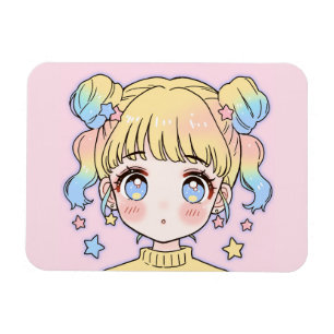 Kawaii Pastel Ster Meisje Portret Magneet