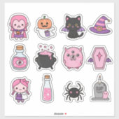 Kawaii Pastel Vampire & Amis Sticker Pack (Feuille)
