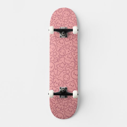 Kawaii-patroon met schattige koekjes skateboard (Voorkant)