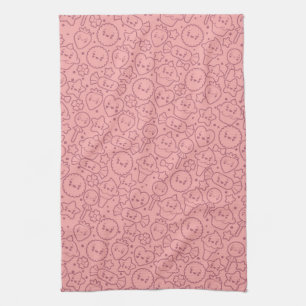 Kawaii-patroon met schattige koekjes theedoek