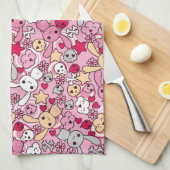 Kawaii-patroon Theedoek (Quarter Fold)