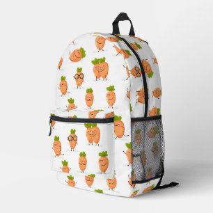 Kawaii patroon van leuke wortels bedrukte rugzak