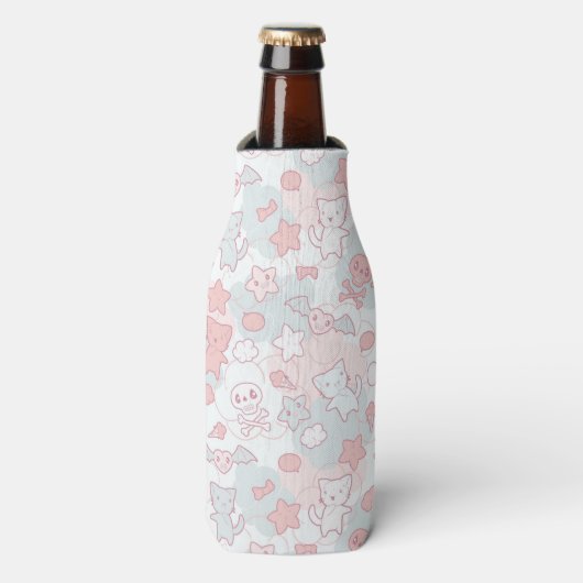 kawaii pattern with doodle flesjeskoeler (Fles Voorkant)