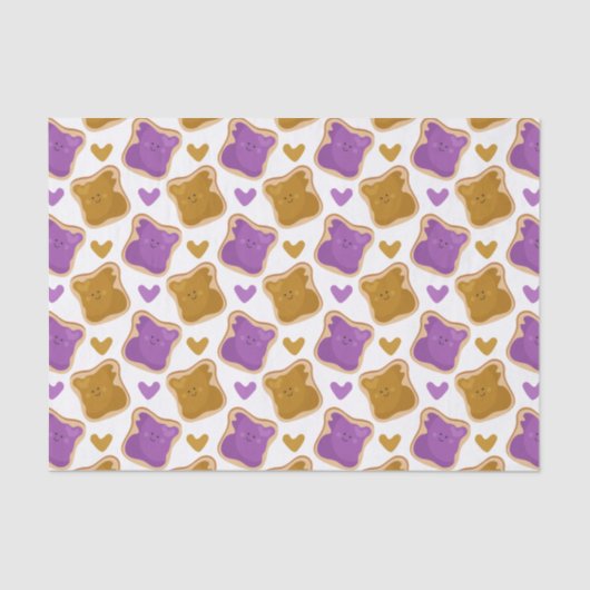 Kawaii PBJ Pattern Tissuepapier (Voorkant)
