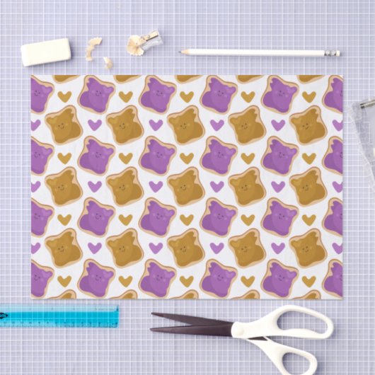 Kawaii PBJ Pattern Tissuepapier (Craft)