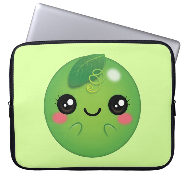 Kawaii Pea Laptop Sleeve (Voorkant)