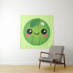 Kawaii Pea Wandkleed